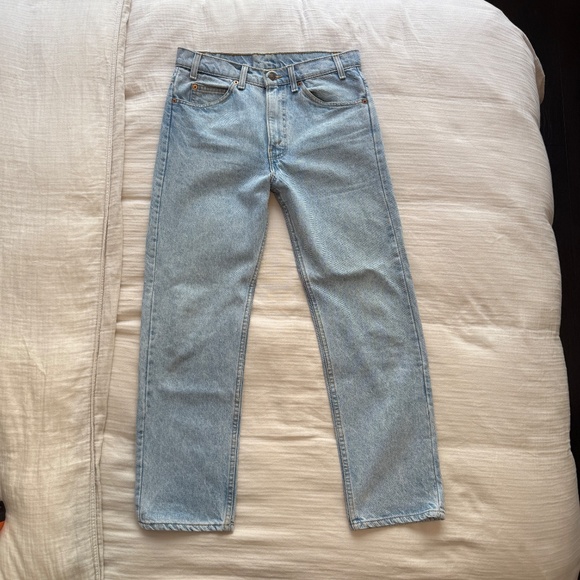 Vintage Orange Tab Levis 505 Jeans Denim Made in USA Mens Unisex Tag Size 32x30 - Picture 1 of 9